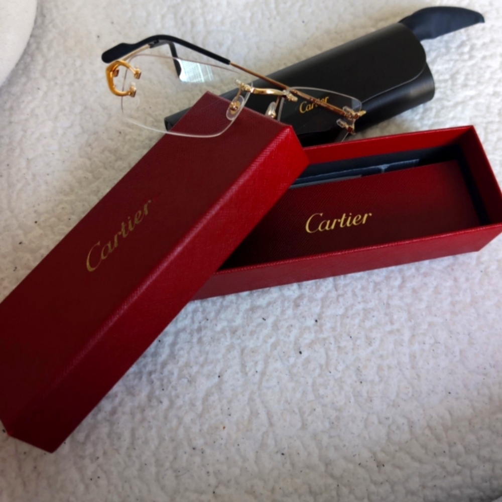 Cartier rimless clear lense glasses
